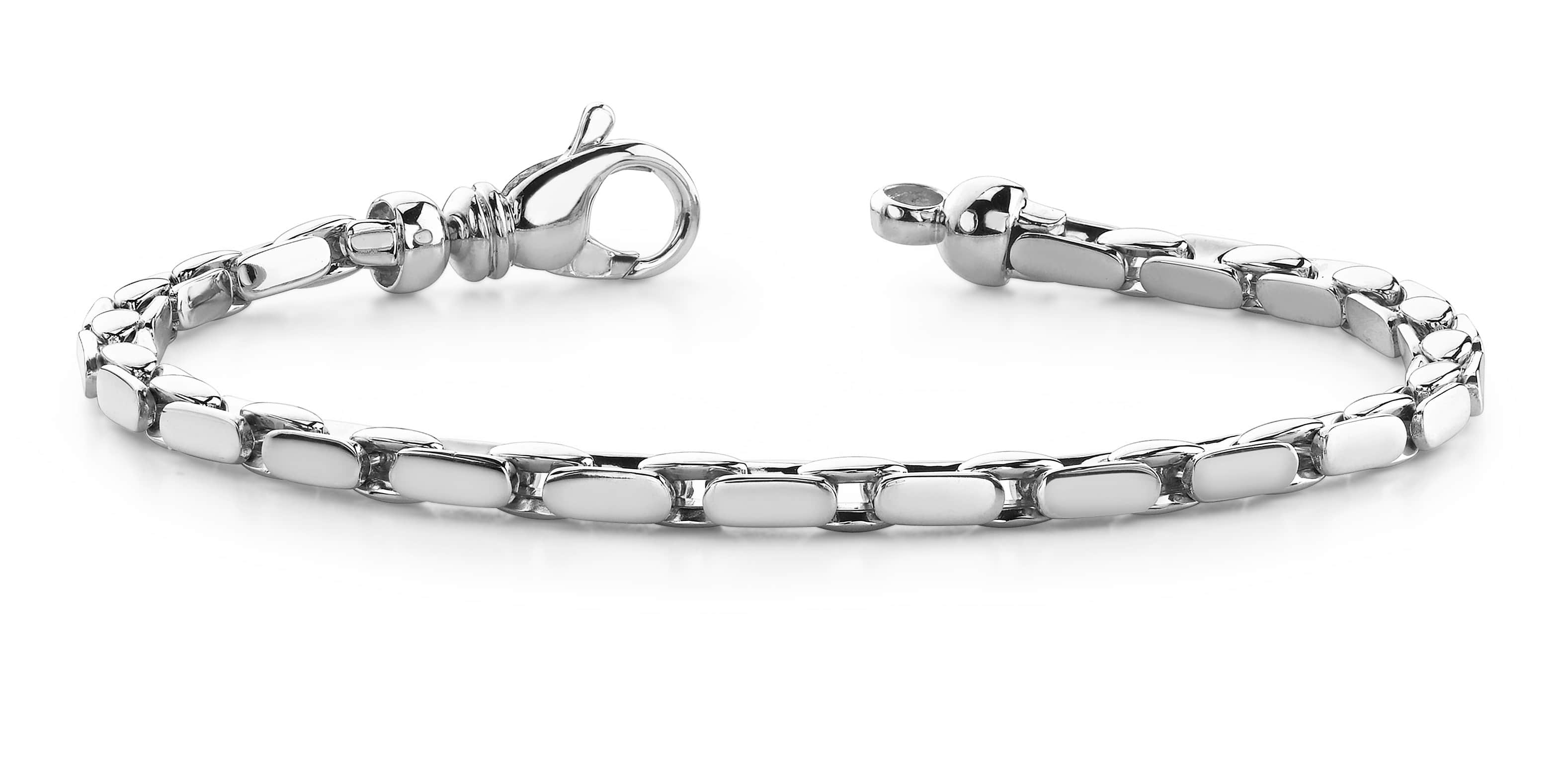 Flat Oval Link Metal Bracelet