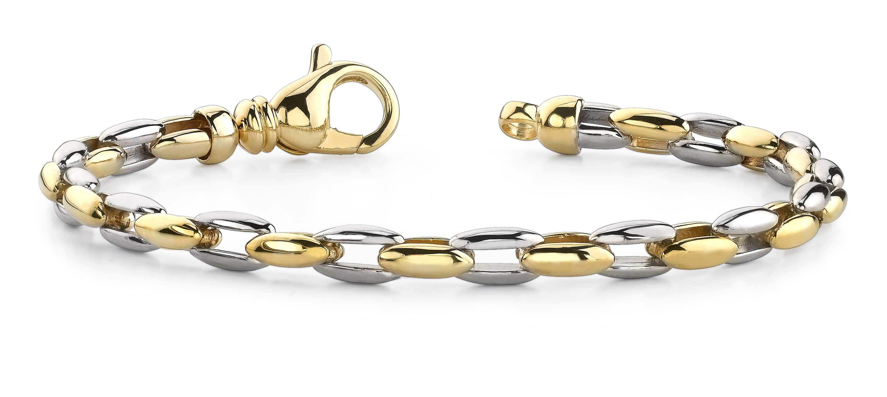 Two Tone Double Oval Link Bracelet