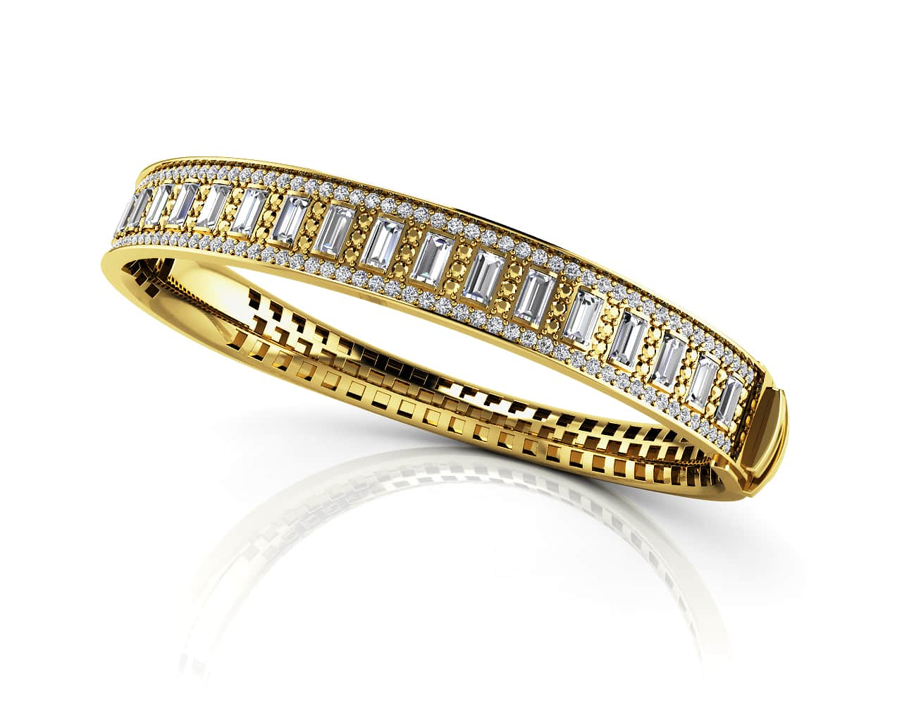 Sleek And Stylish Baguette Bangle