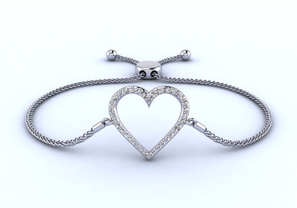 Shimmering Heart Adjustable Bracelet