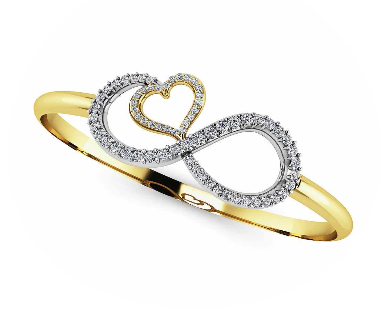 Infinite Love Diamond Heart Bangle Bracelet