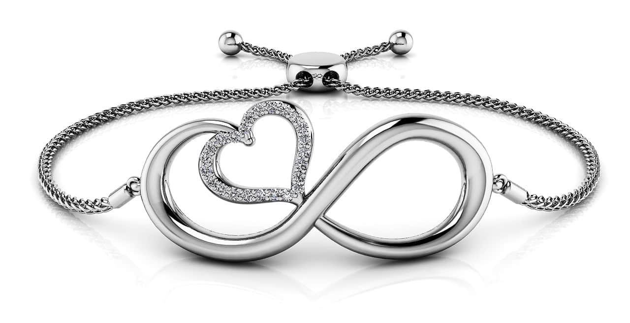 Infinite Hearts Diamond Adjustable Bracelet