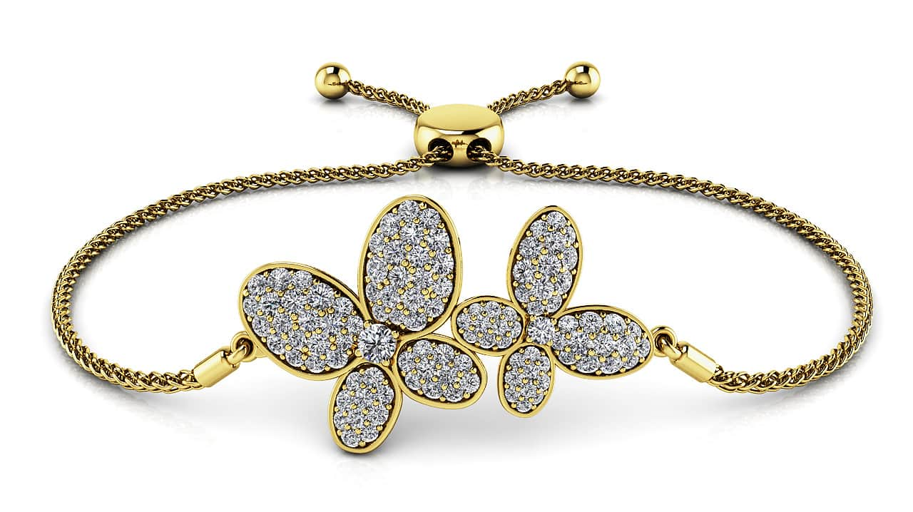 Enchanting Diamond Butterfly Adjustable Bracelet