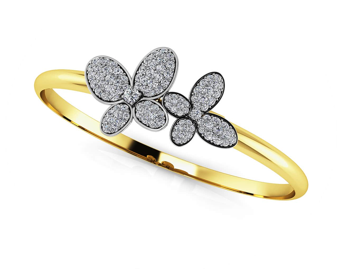 Enchanting Diamond Butterfly Bangle