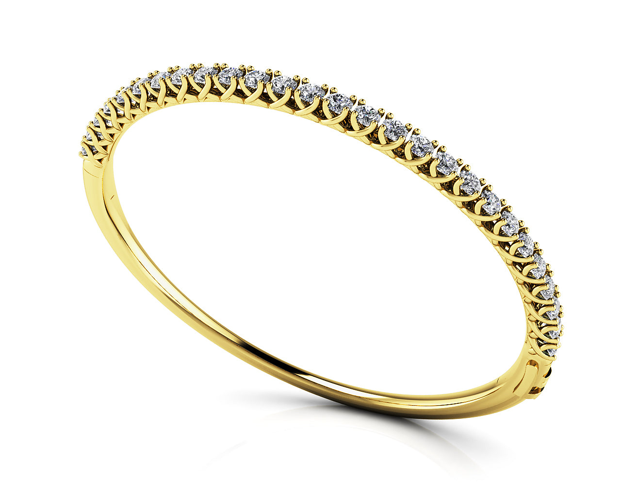 Soft Twist Four Prong Diamond Bangle