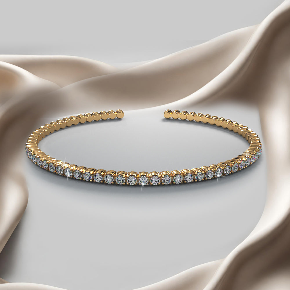 Brilliant Cut Diamond Flexible Bangle