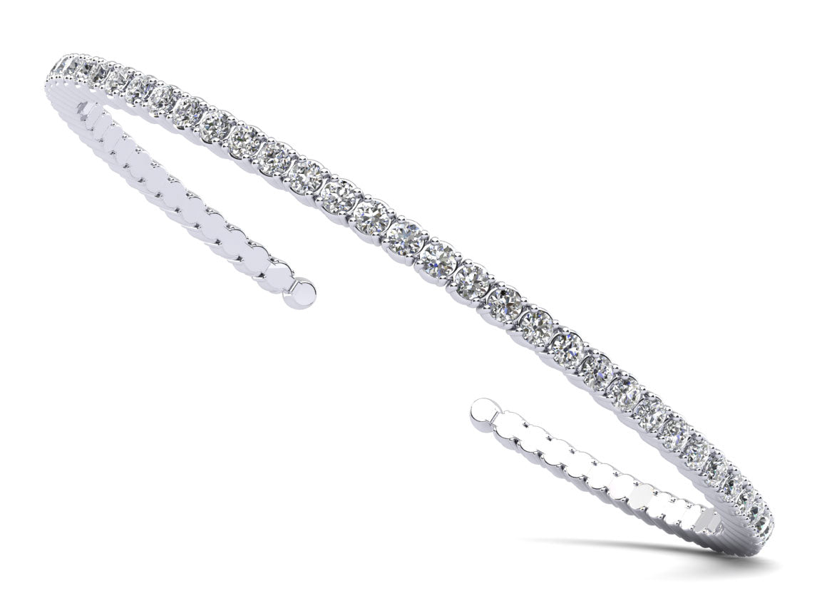 Brilliant Cut Round Diamond Flexible Bangle