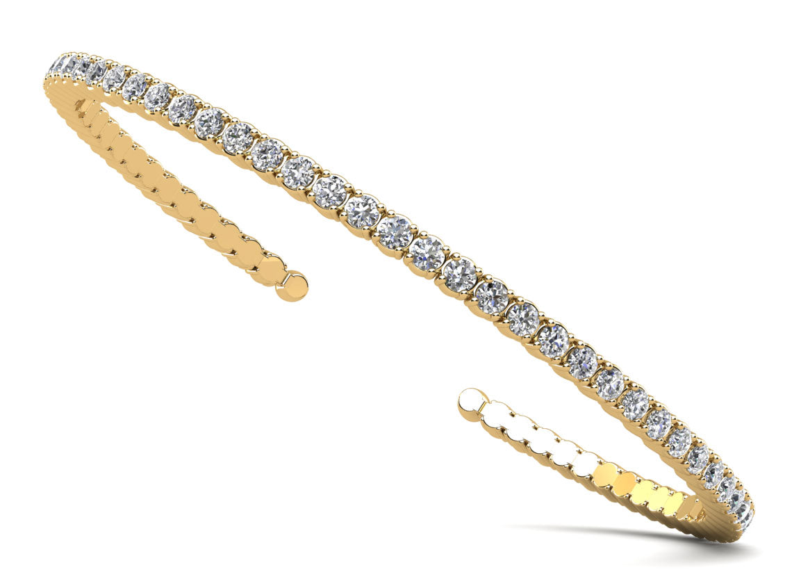 Brilliant Cut Round Diamond Flexible Bangle