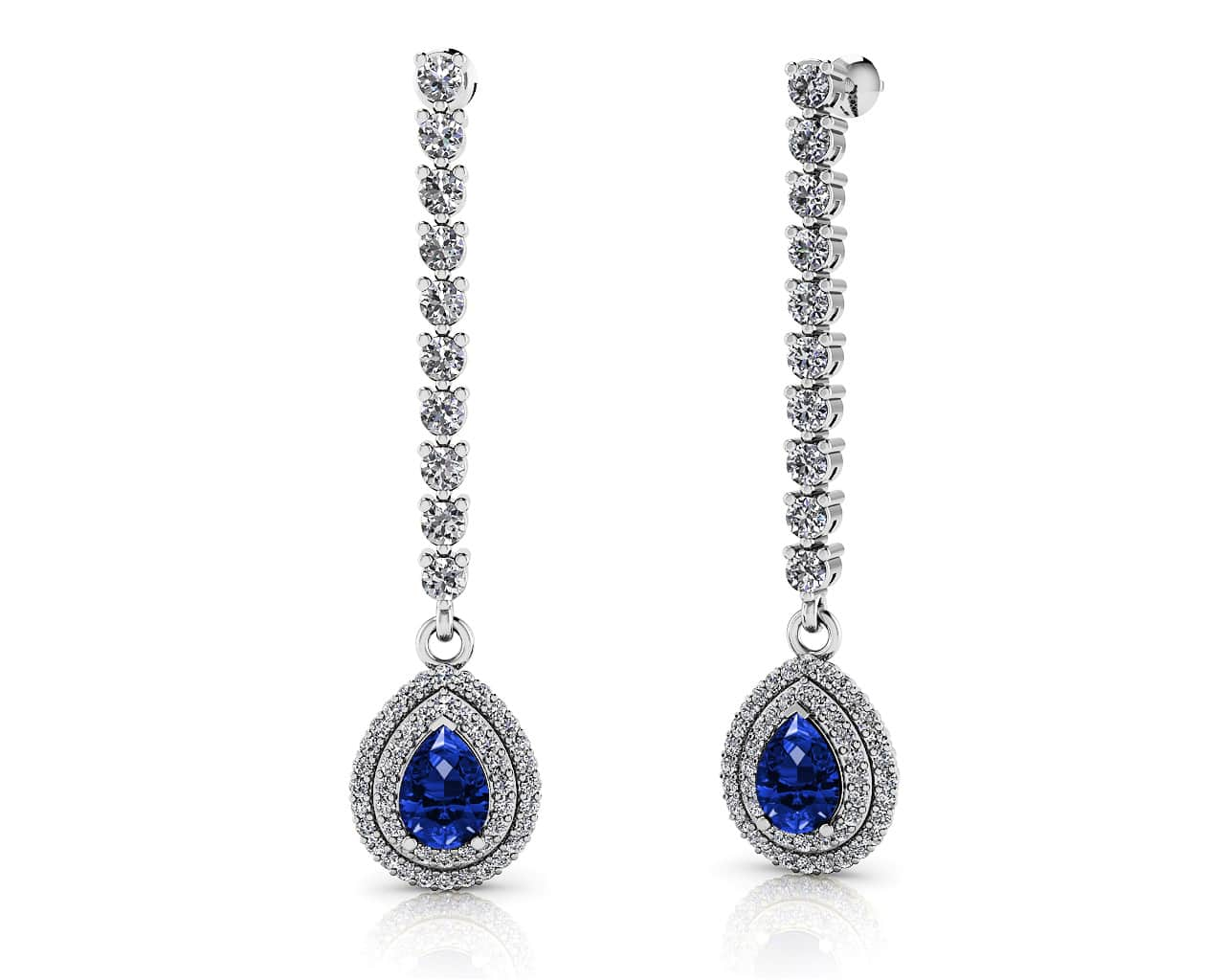 Radiant Beauty Diamond And Gem Pear Drop Earrings