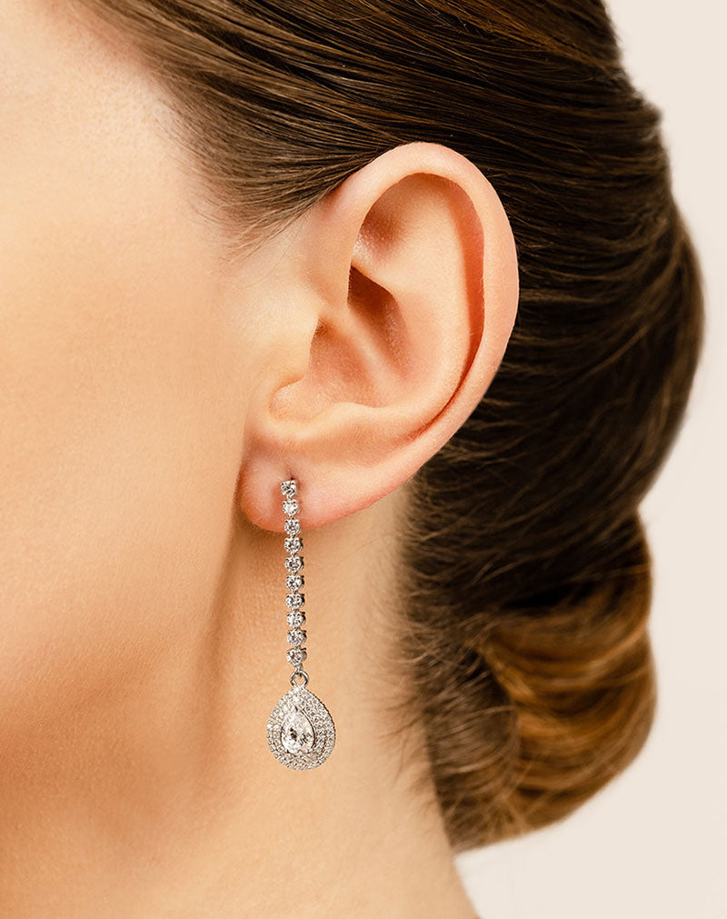 Forever Sparkling Diamond Pear Drop Earrings