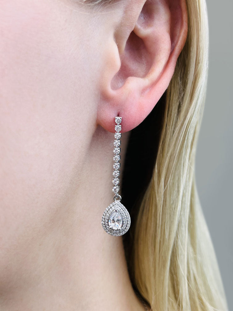 Forever Sparkling Diamond Pear Drop Earrings