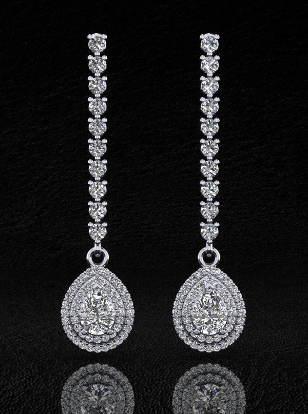 Forever Sparkling Diamond Pear Drop Earrings