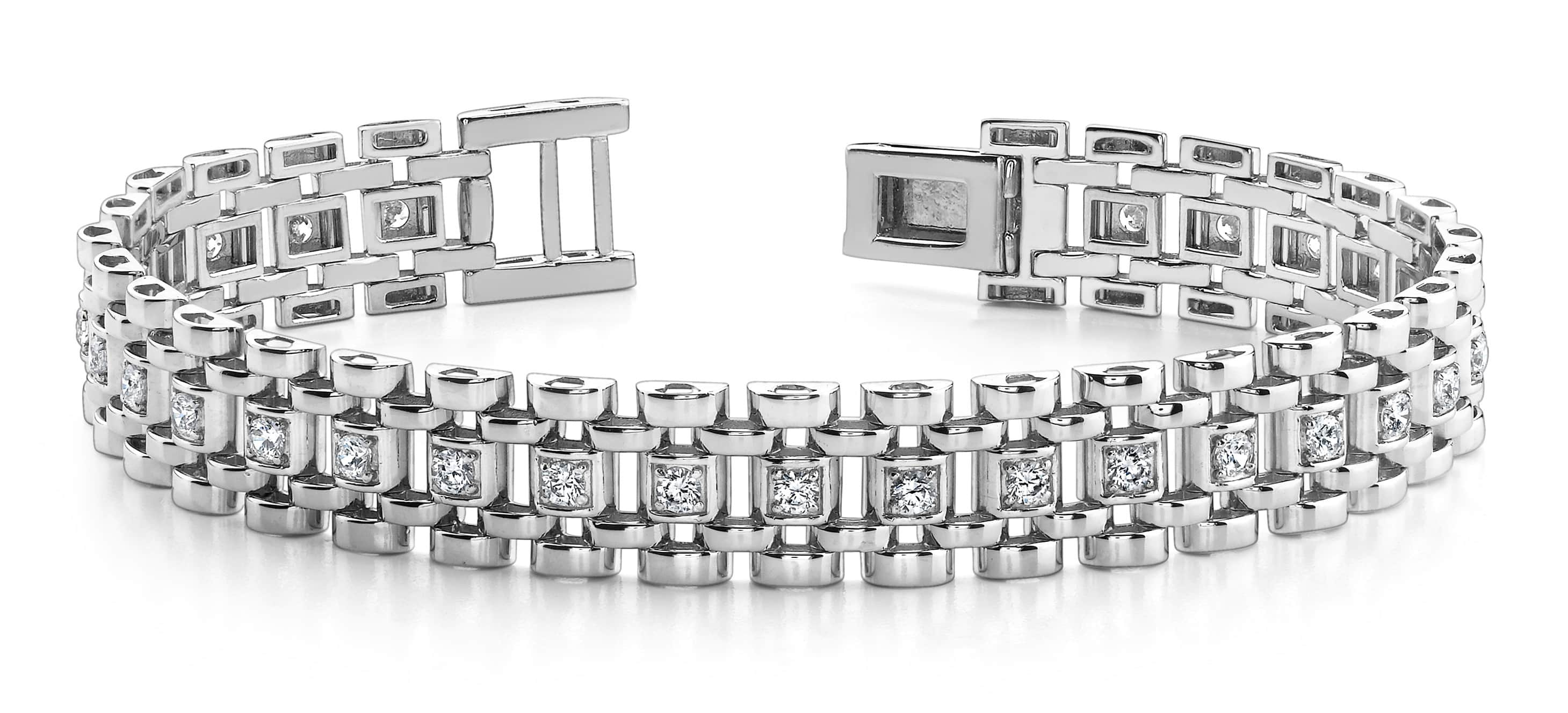 Mens Diamond Link Bracelet