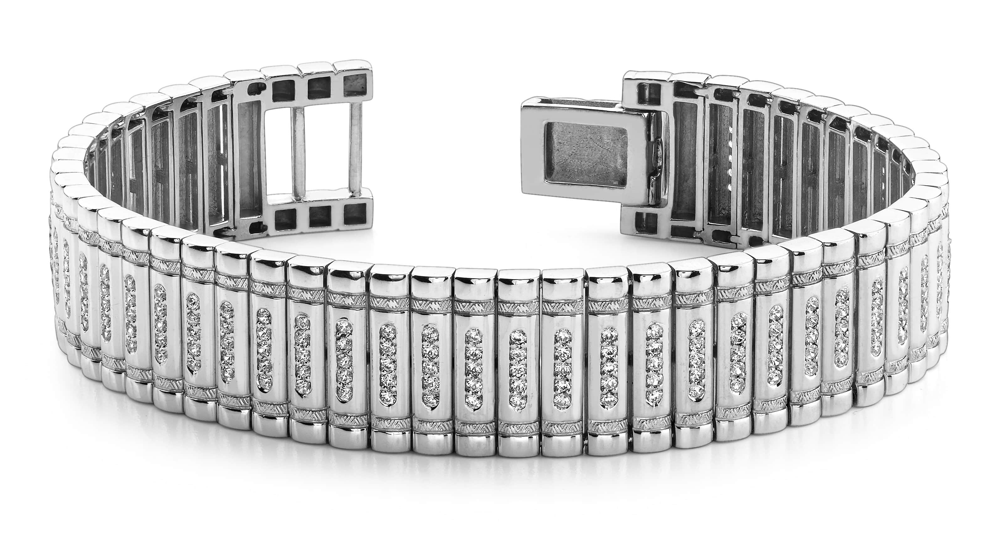 Embedded Diamond Link Bracelet