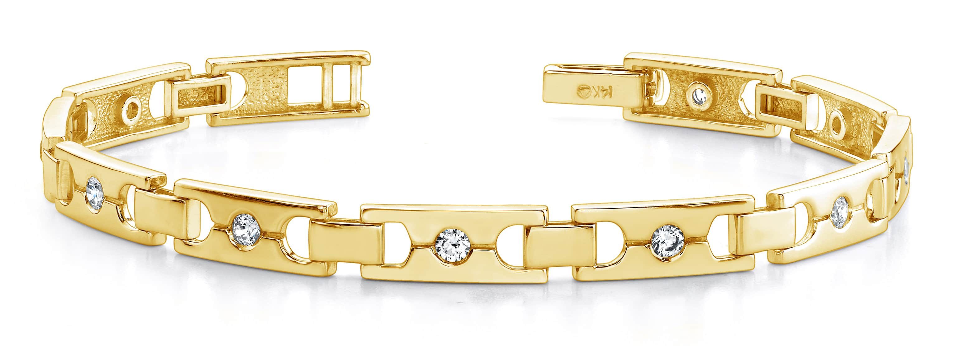 Single Diamond Buckle Link Bracelet