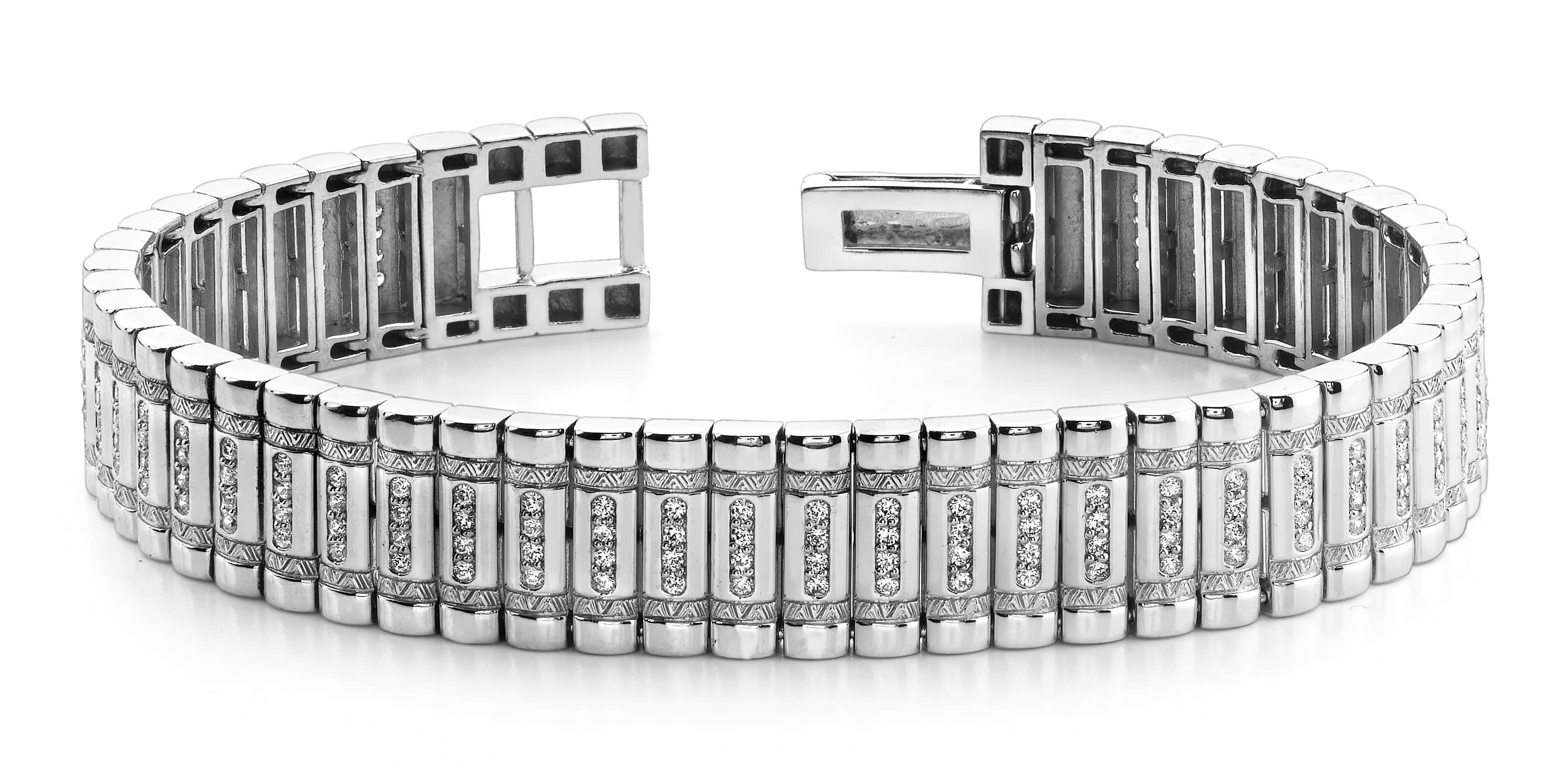 Diamond Column Mens Bracelet