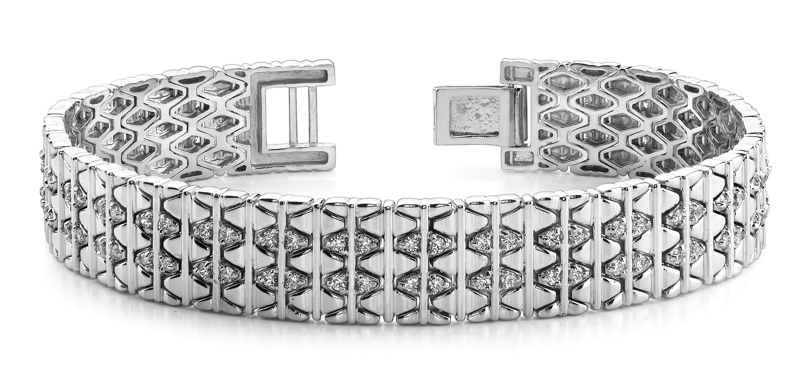 Elliptical Mens Diamond Bracelet