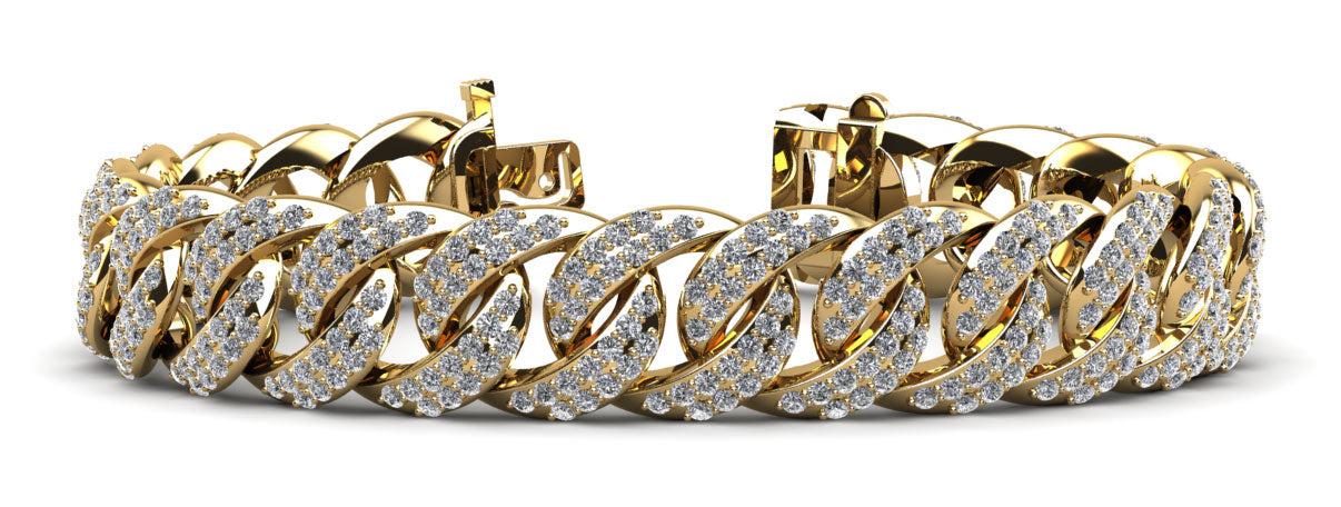 Two Rows Cuban Link Diamond Bracelet