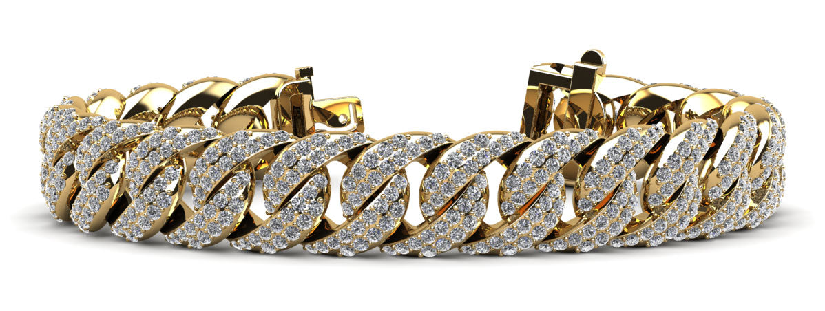 Two Rows Graduated Diamond Link Bracelet