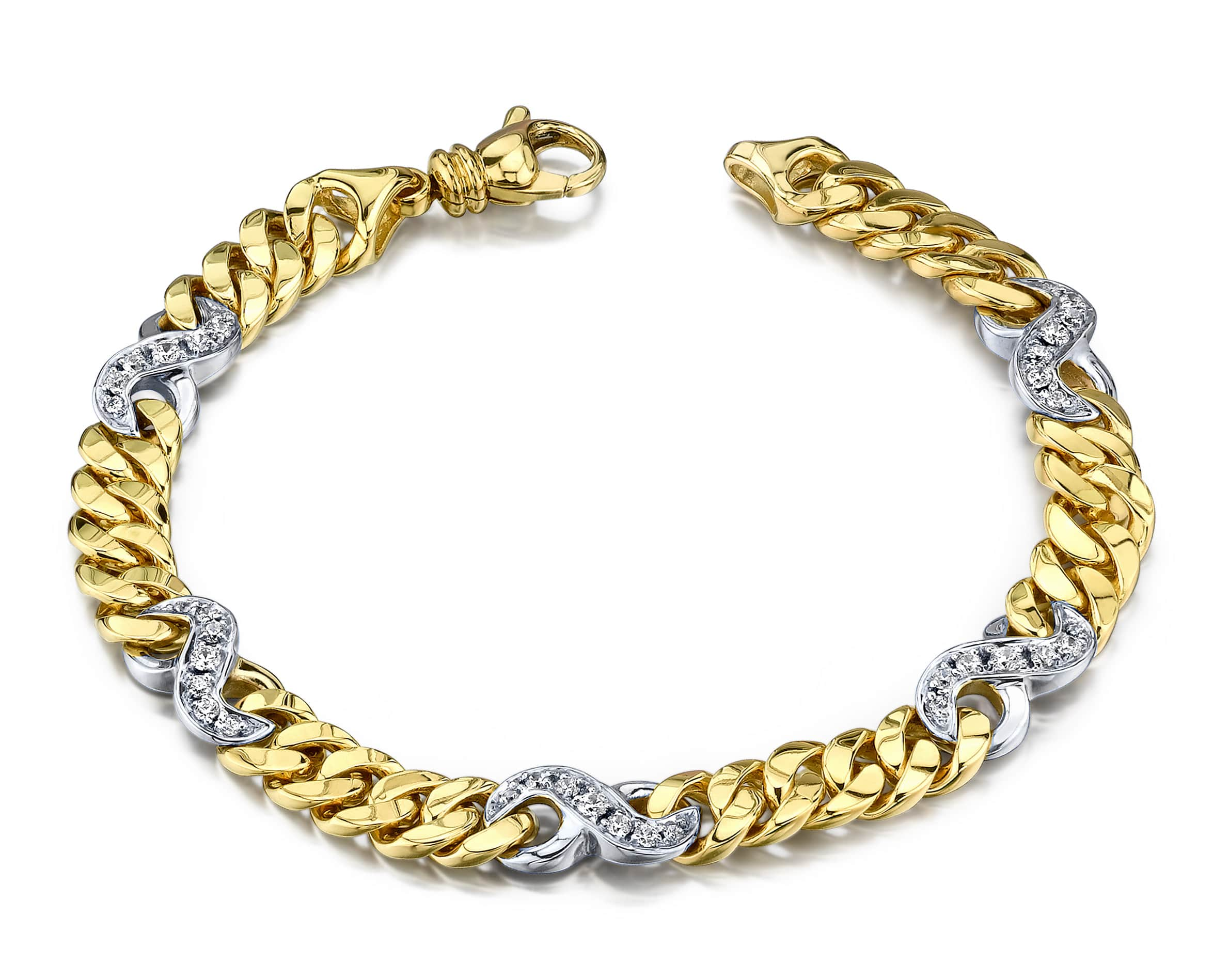 Two Tone Diamond Figure Eight Bracelet