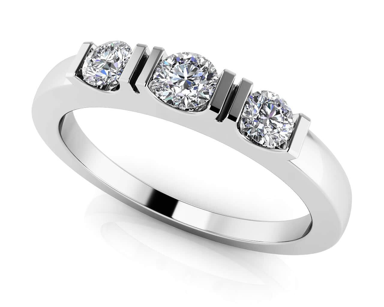 Triple Spaced Diamond Band In