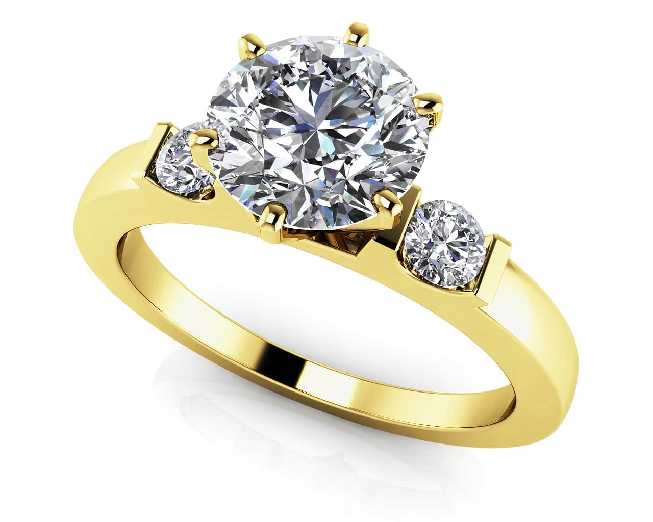 Diamond Side Accent Solitaire