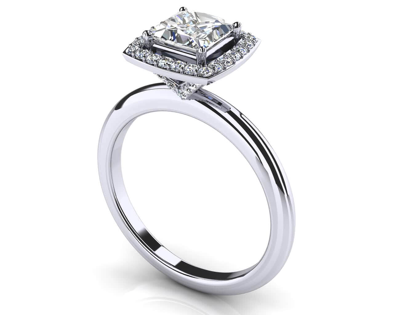 Radiant Princess Cut Engagement Ring