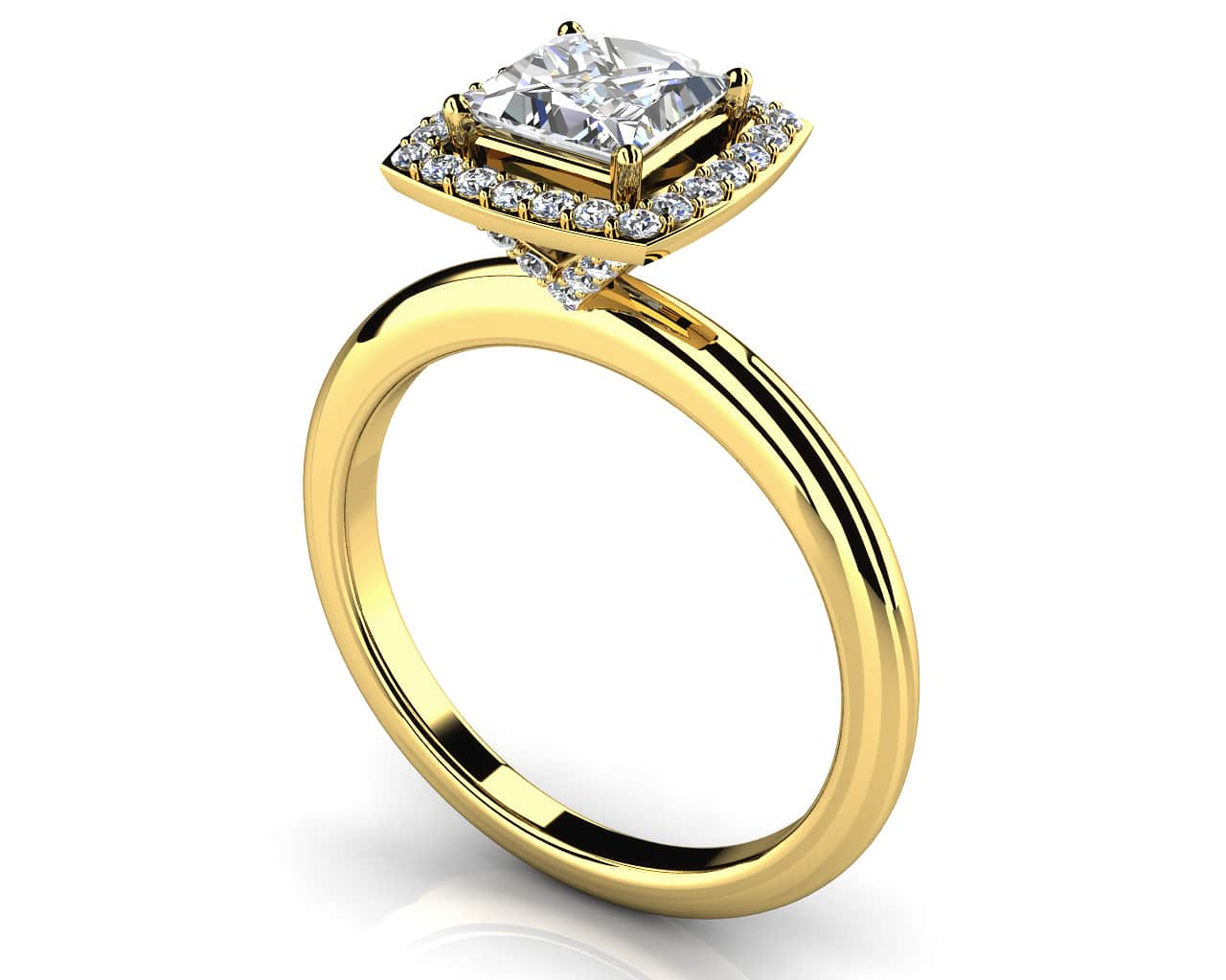 Radiant Princess Cut Engagement Ring