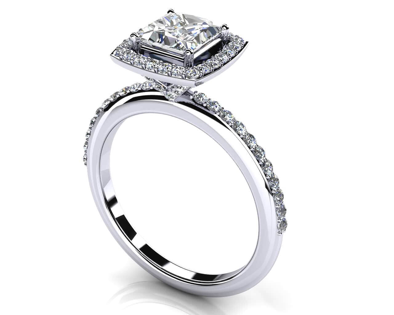 Perfect Princess Cut Diamond Engagement Ring