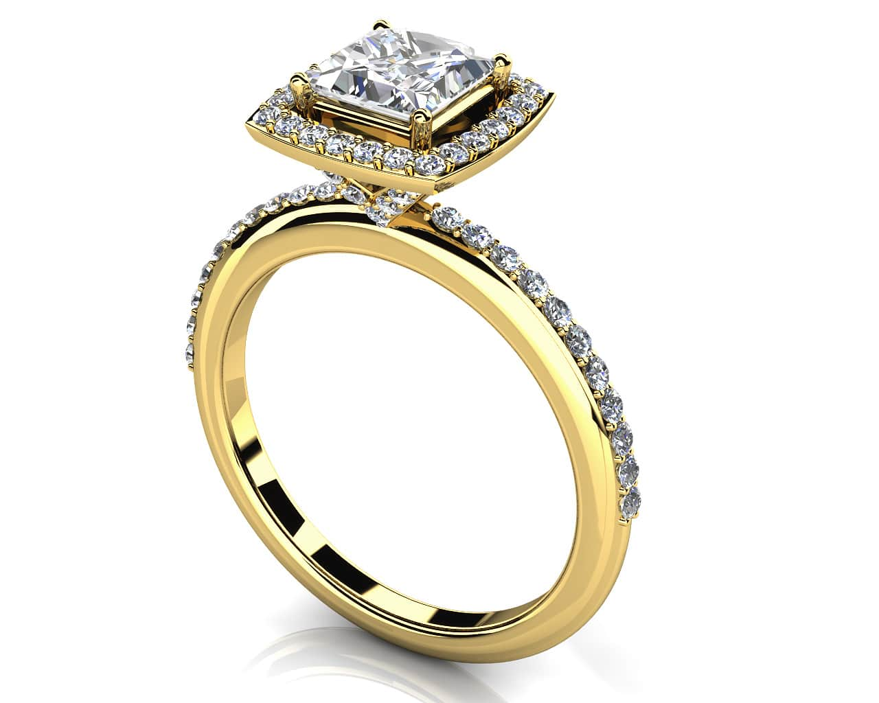 Perfect Princess Cut Diamond Engagement Ring