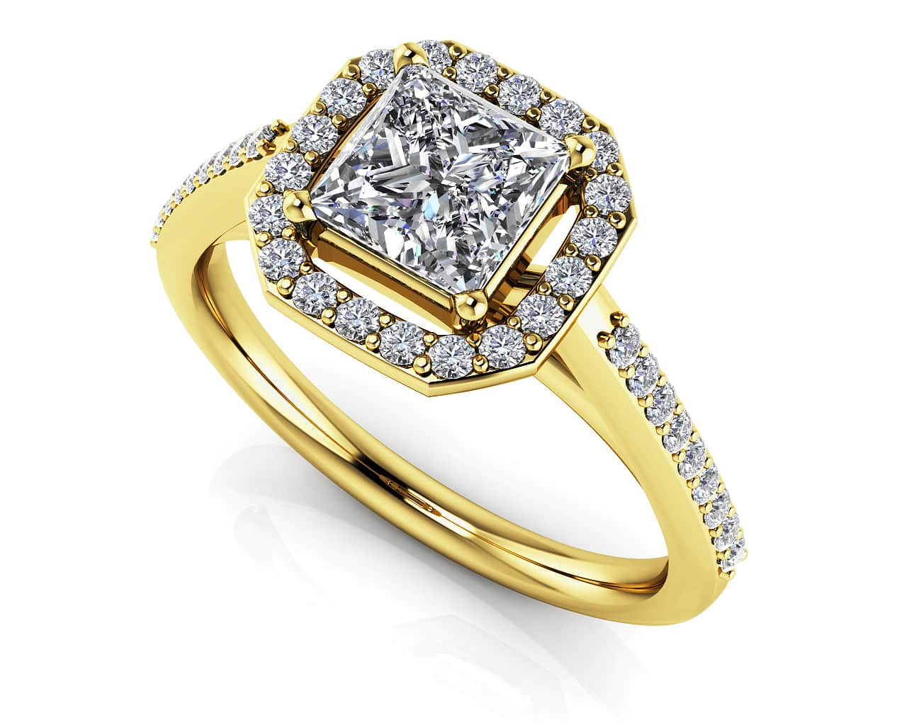 Dazzling Princess Cut Diamond Engagement Ring