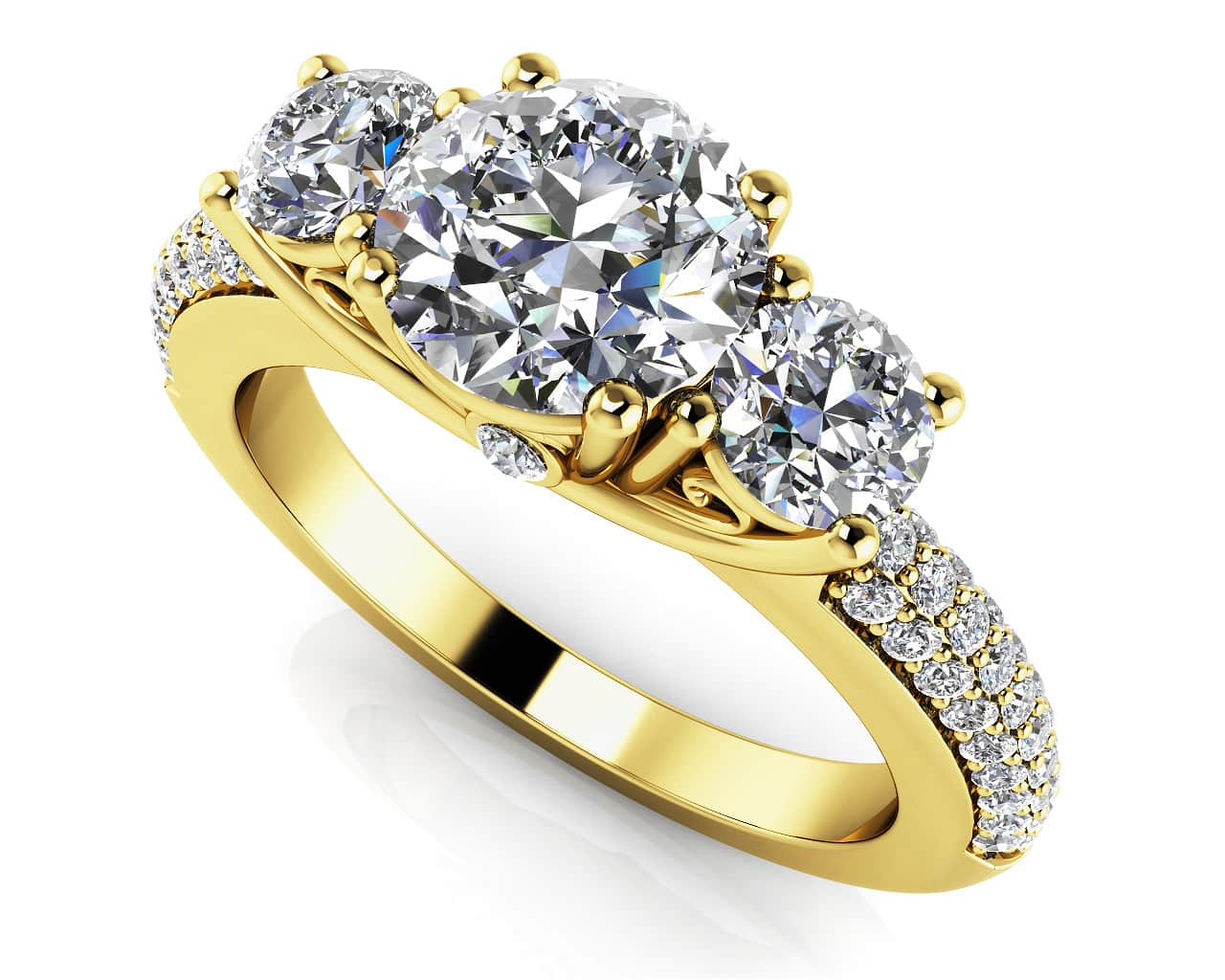 Breathtaking Scroll Diamond Engagement Ring