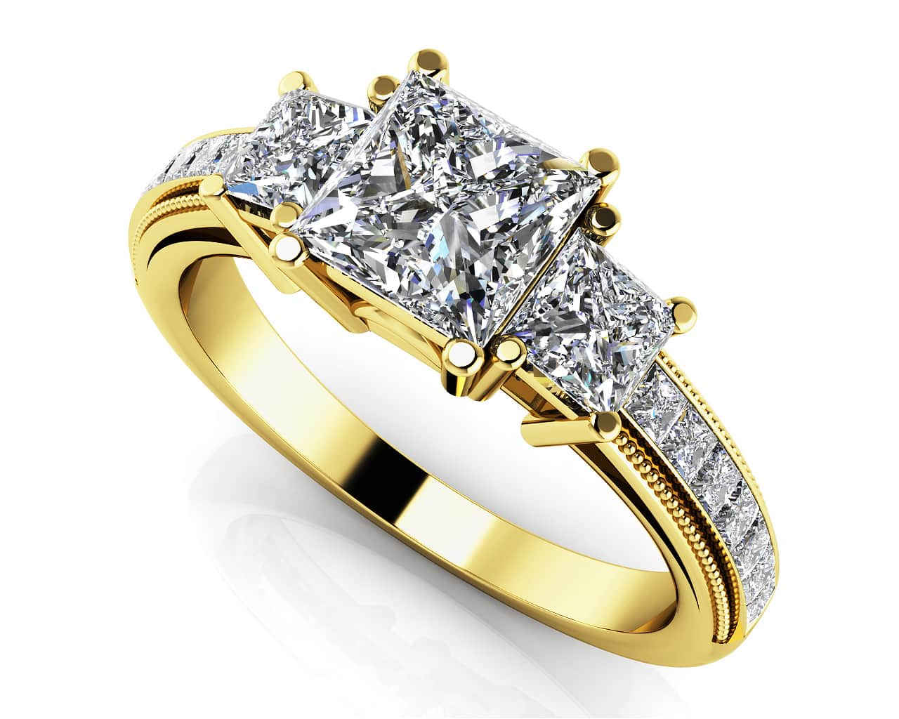 Dazzling Princess Diamond Engagement Ring