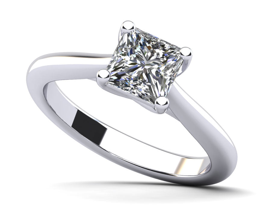 Pure Princess Diamond Solitaire Engagement Ring