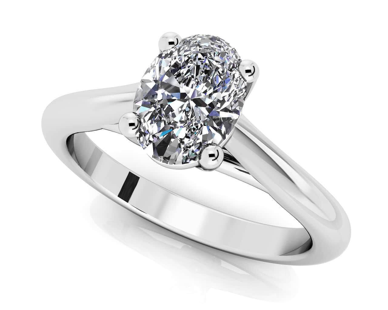 Oval Solitaire Diamond Engagement Ring