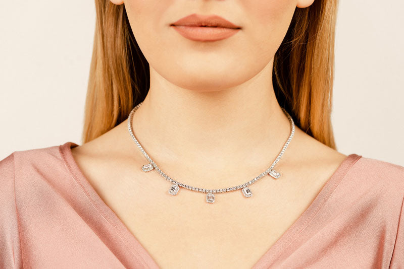 Alluring Diamond Tennis Necklace