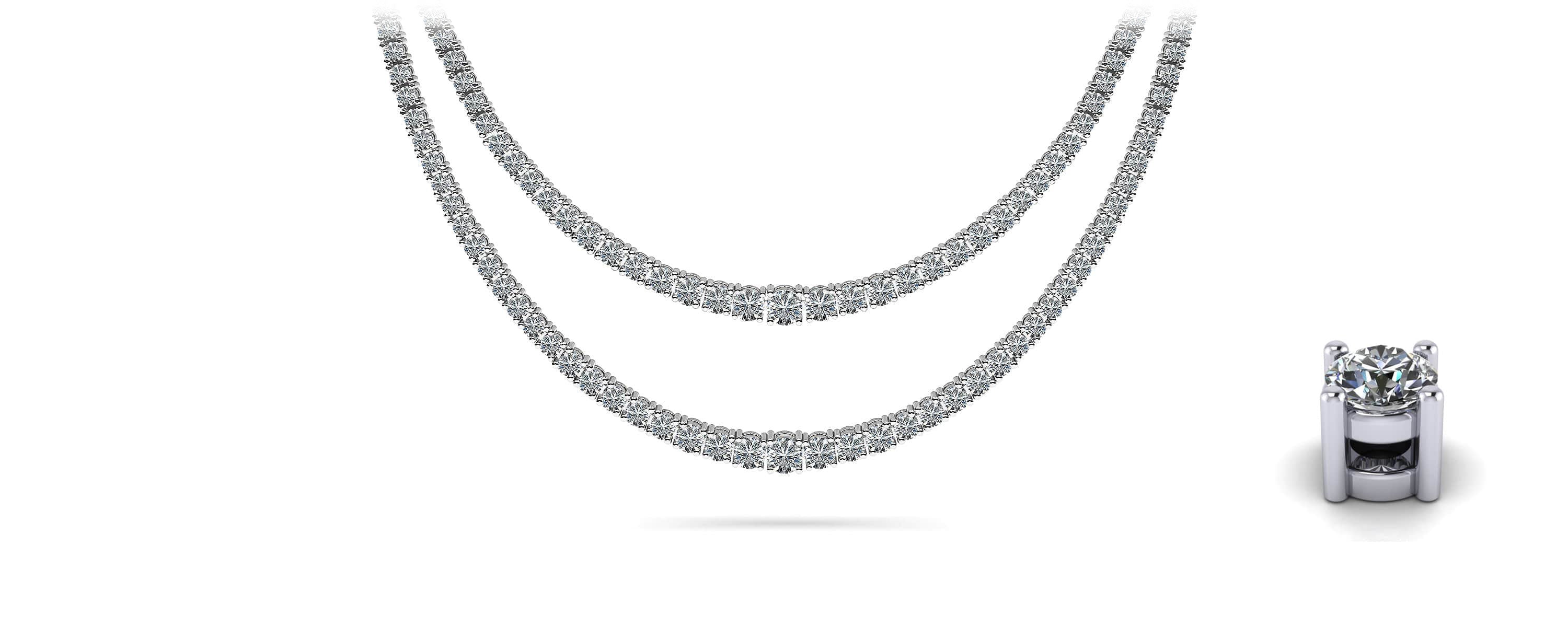 Spectacular Double Strand Diamond Tennis Necklace