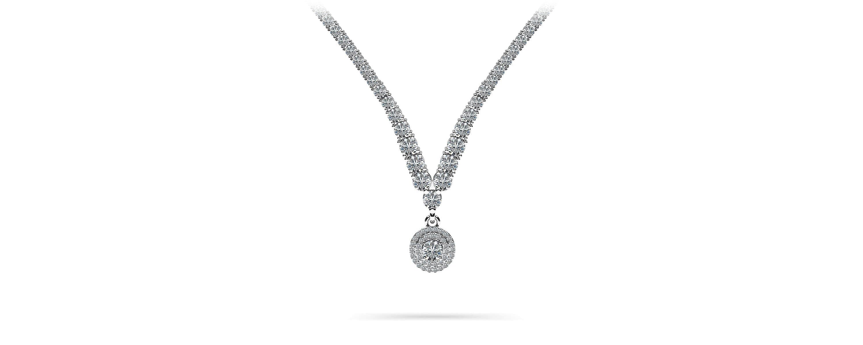 Remarkable Plunging V Neck Diamond Necklace