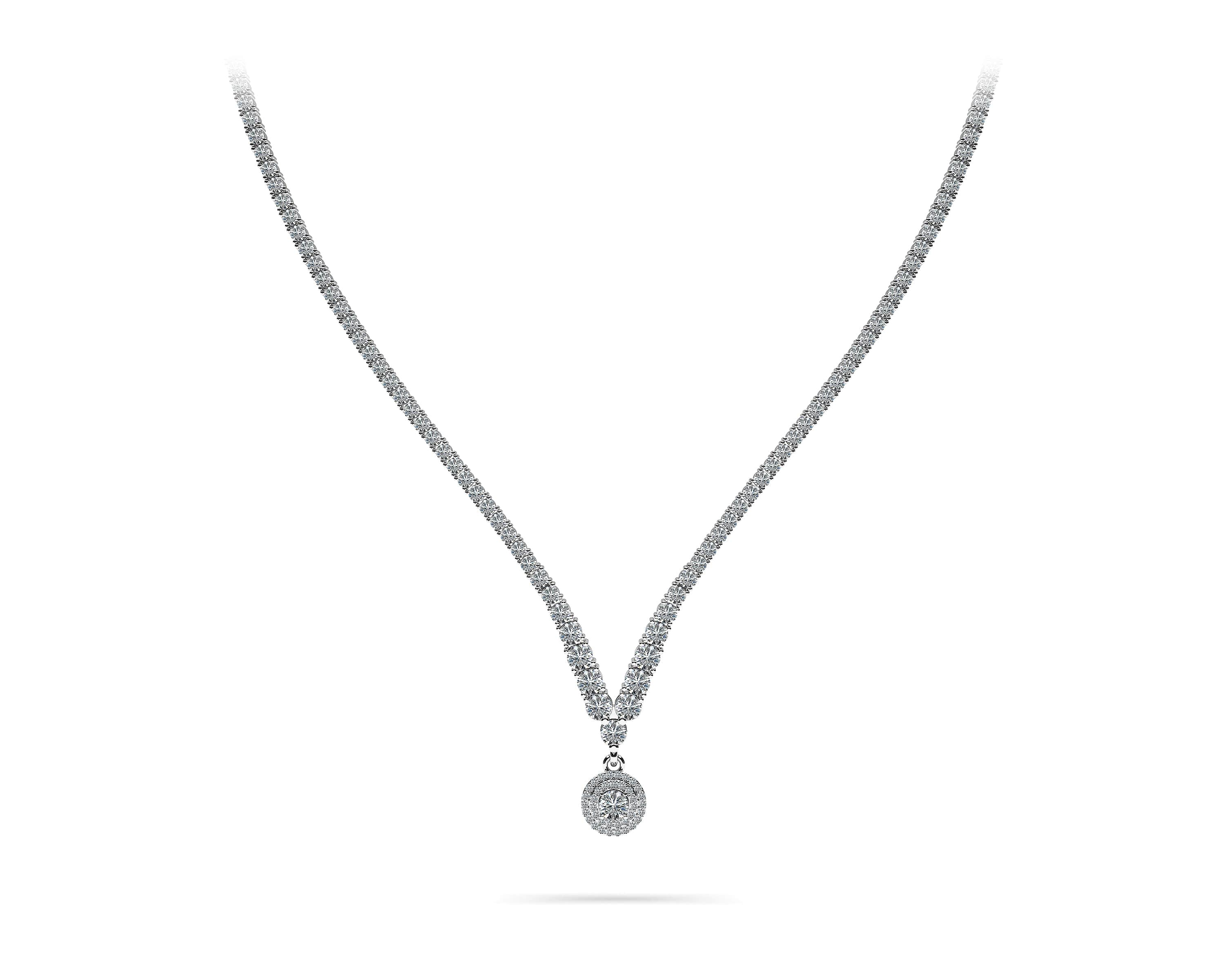 Remarkable Plunging V Neck Diamond Necklace