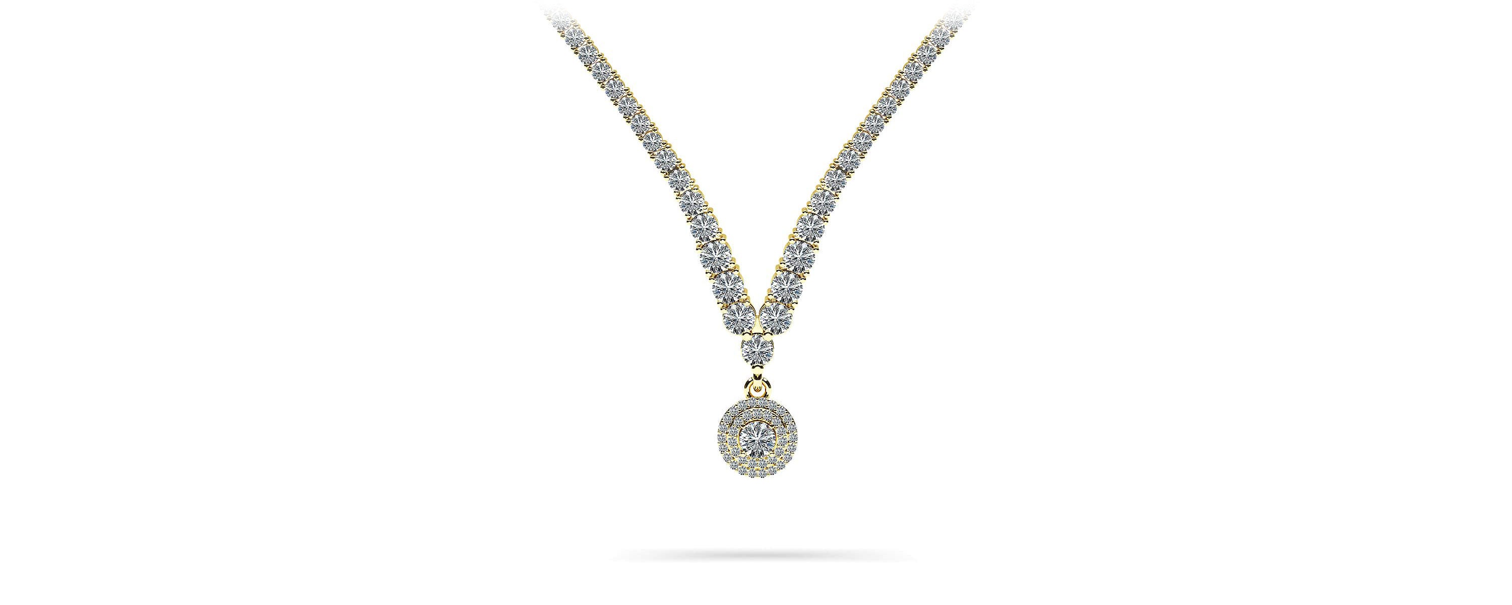 Remarkable Plunging V Neck Diamond Necklace