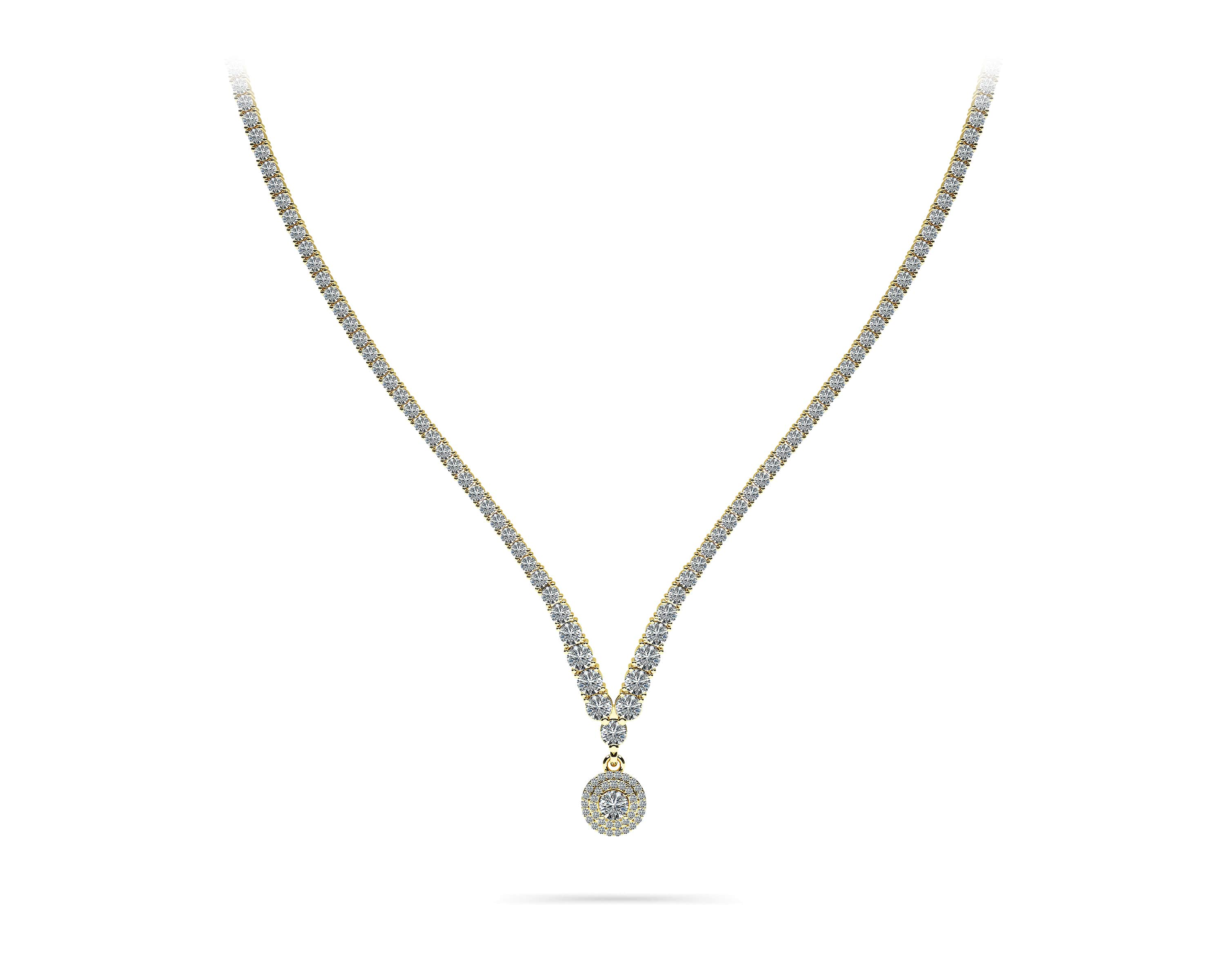 Remarkable Plunging V Neck Diamond Necklace