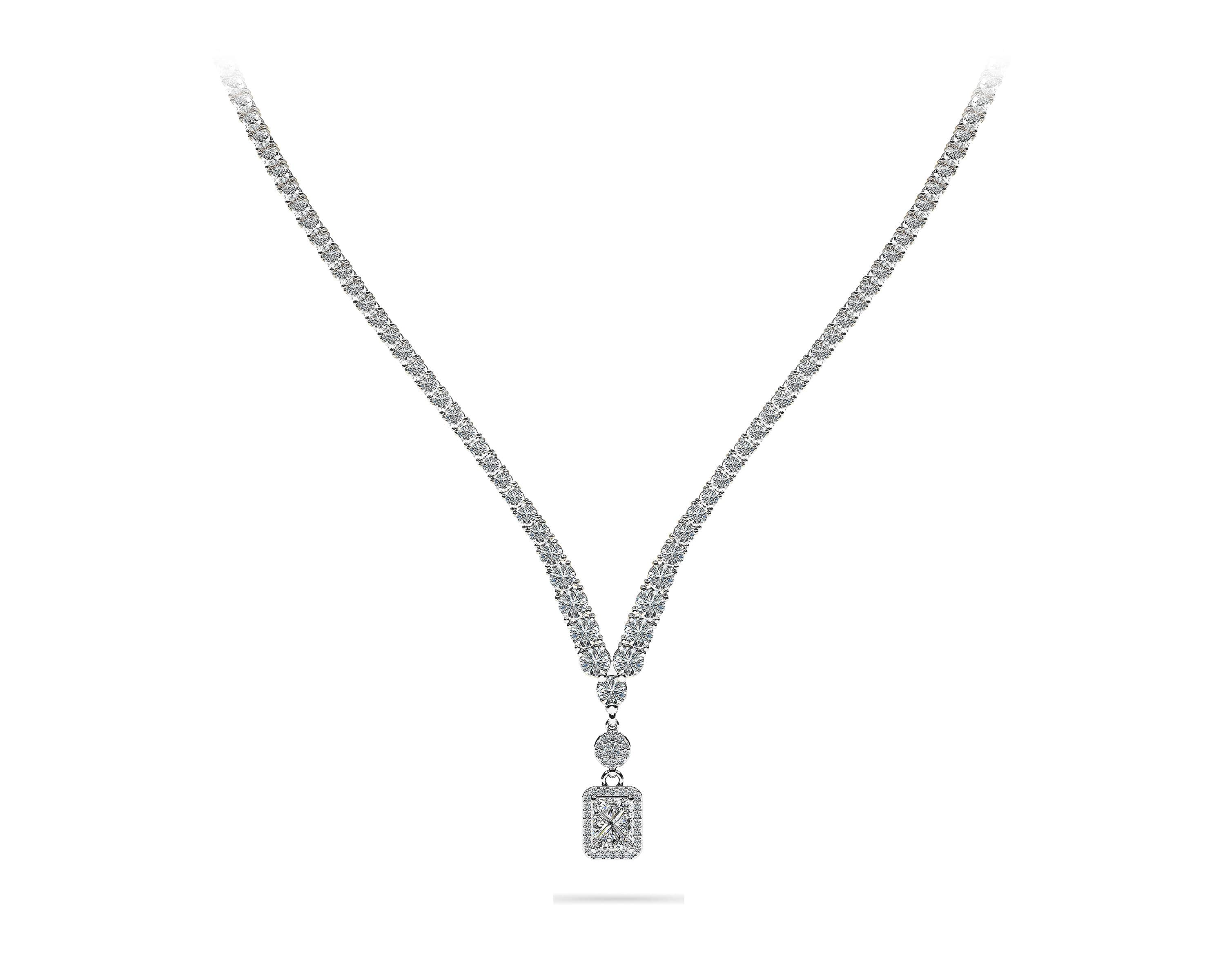 Love Spell Diamond Pendant 4 Prong V Necklace