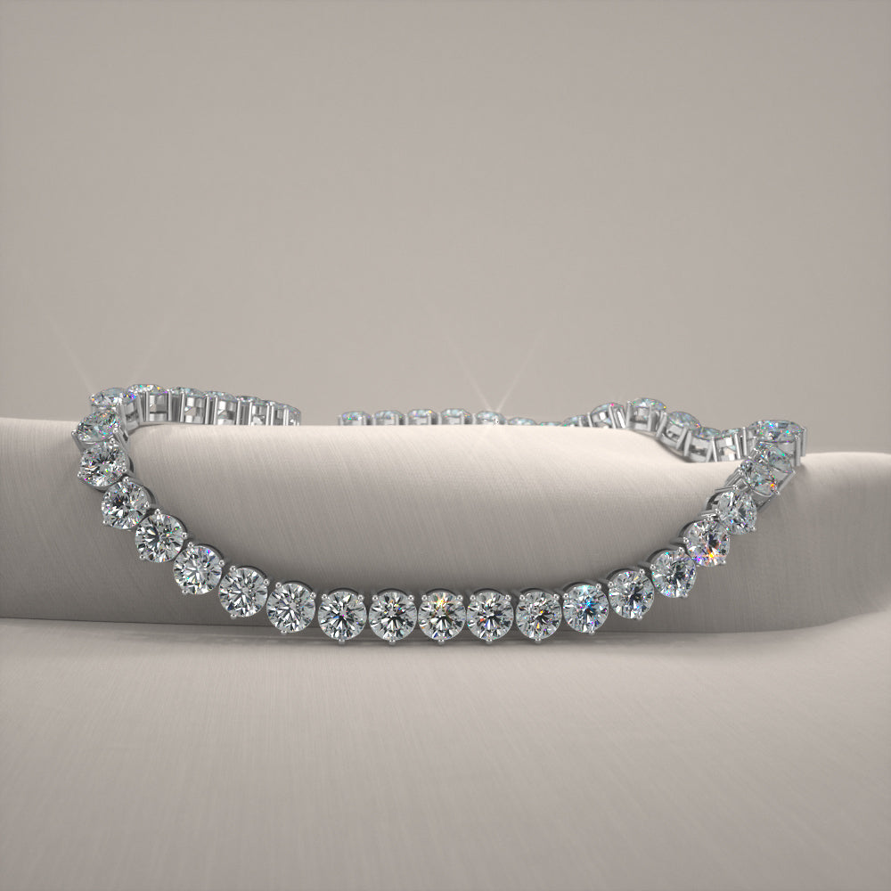 3 Prong Riviera Diamond Necklace