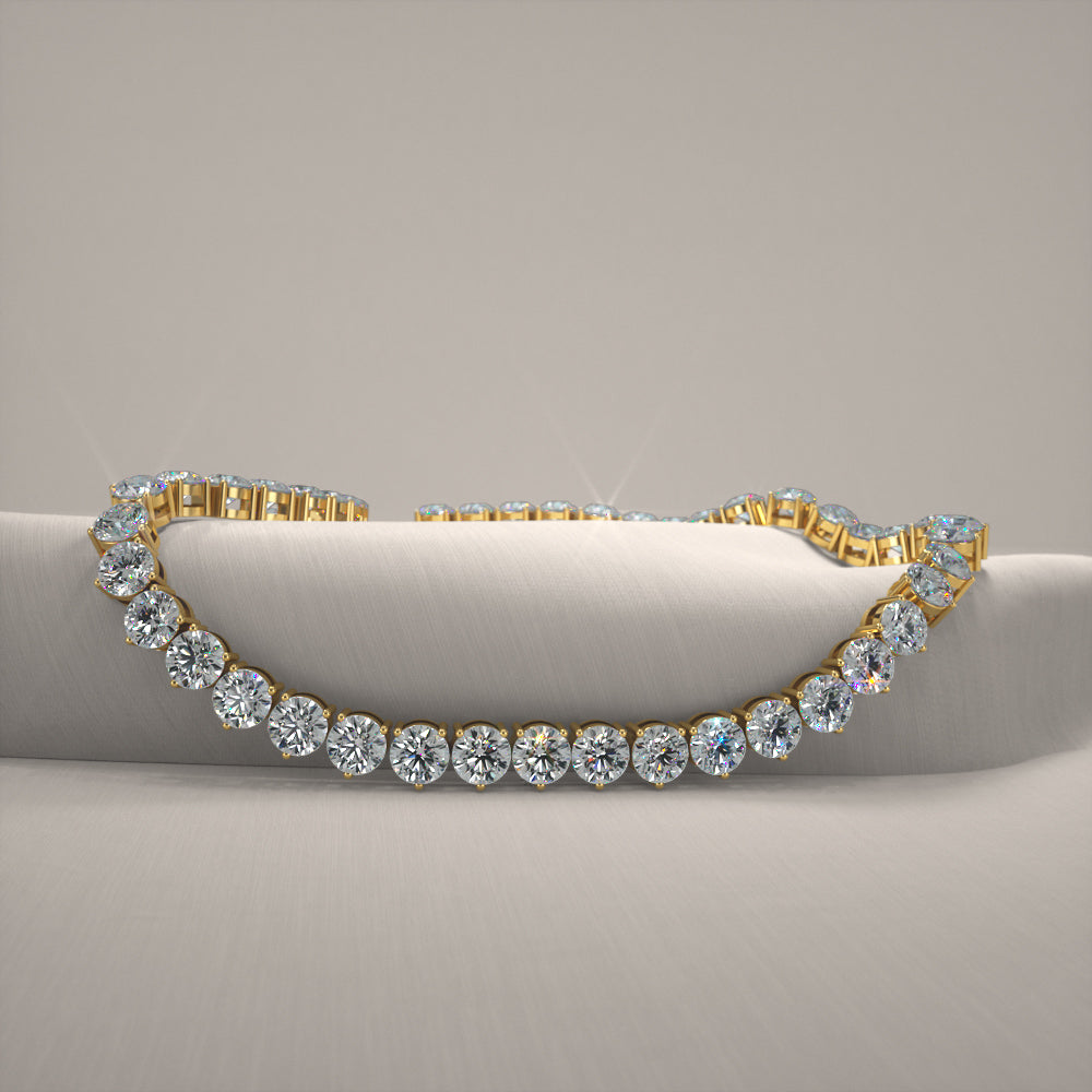 3 Prong Riviera Diamond Necklace