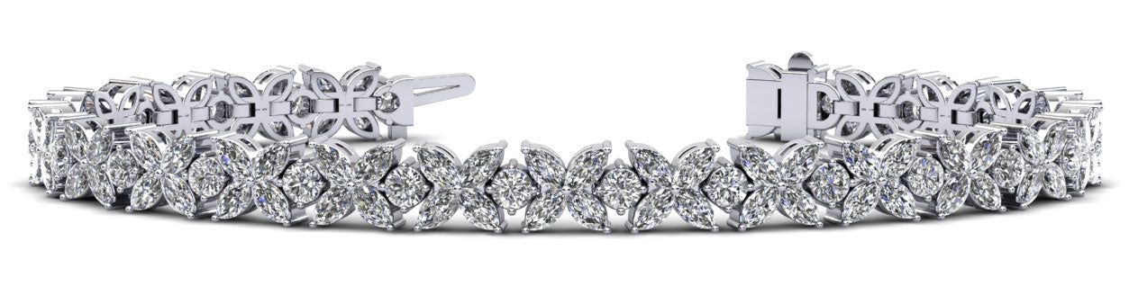 Flowers of Marquise Diamond Tennis Bracelet