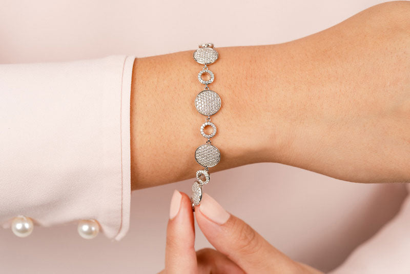 Pave Circle Diamond Bracelet