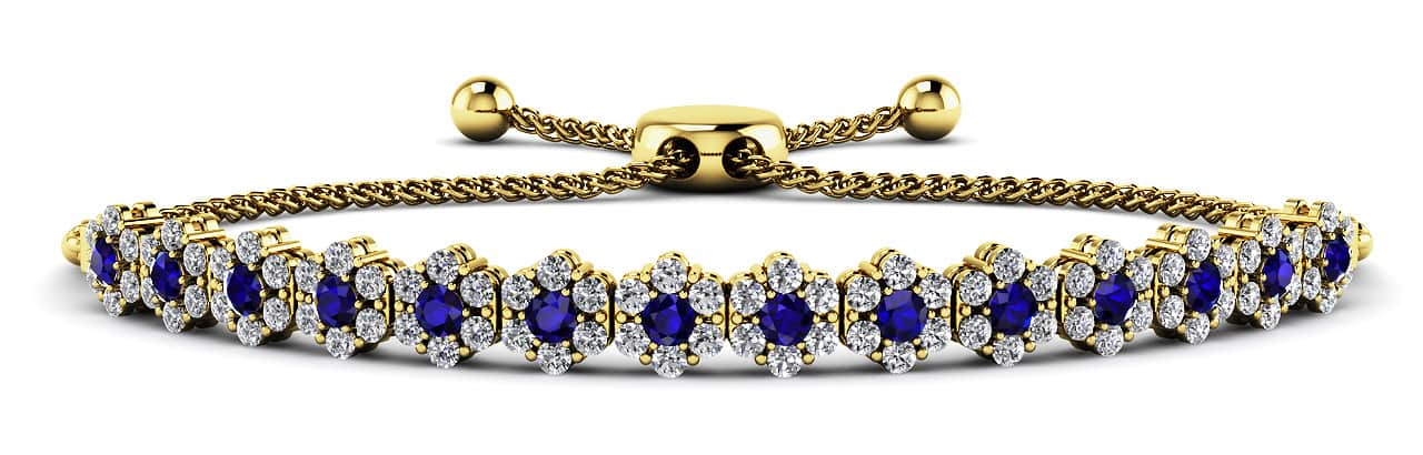 Fleur Diamond and Gemstone Adjustable Bracelet