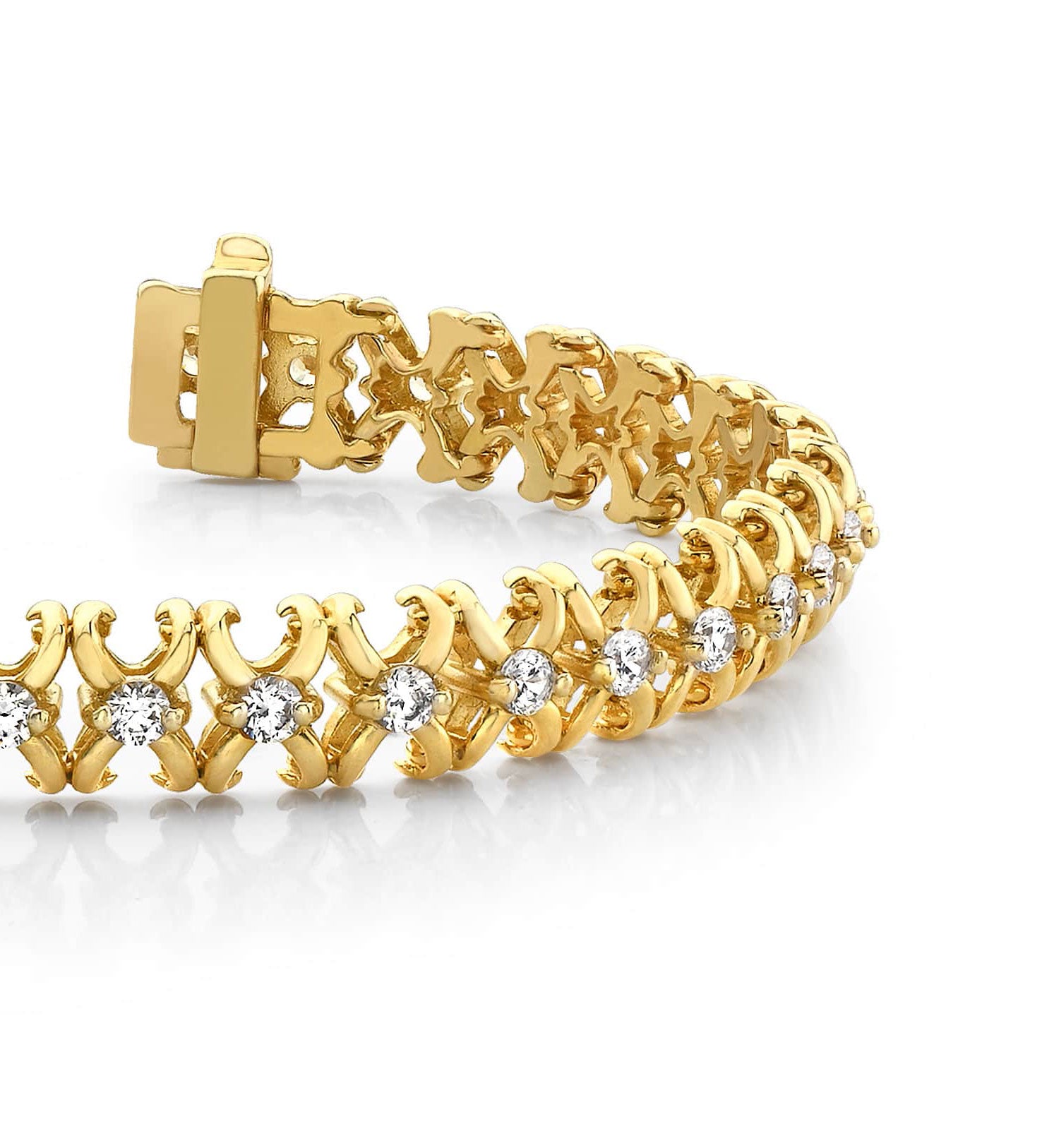 Styled X Link Diamond Bracelet