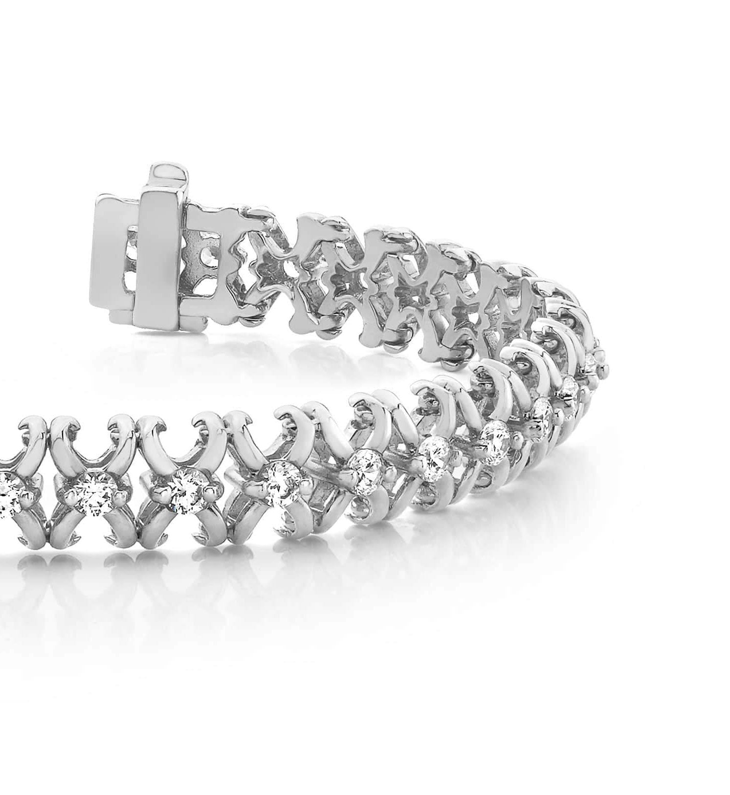 Styled X Link Diamond Bracelet