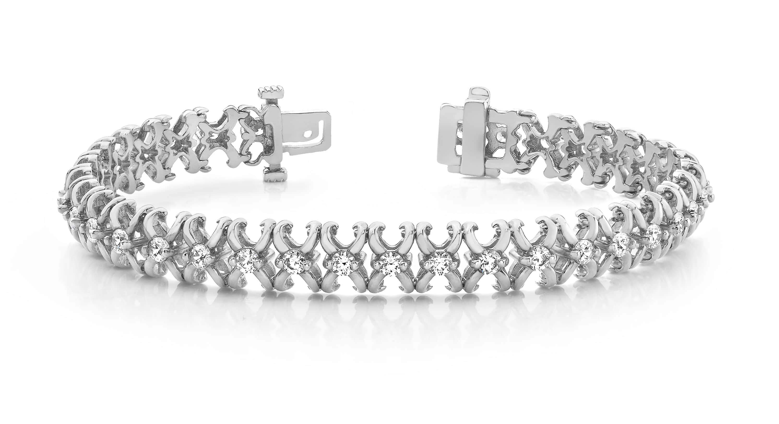 Styled X Link Diamond Bracelet